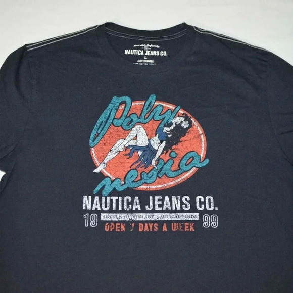 Nautica Jeans Co. "Polynesia" Tiki Hula Girl 100% - Picture 1 of 4
